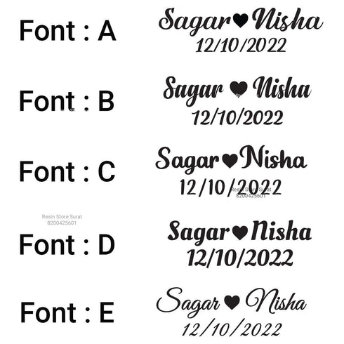 Couple Name And date - Custom Metal Sticker